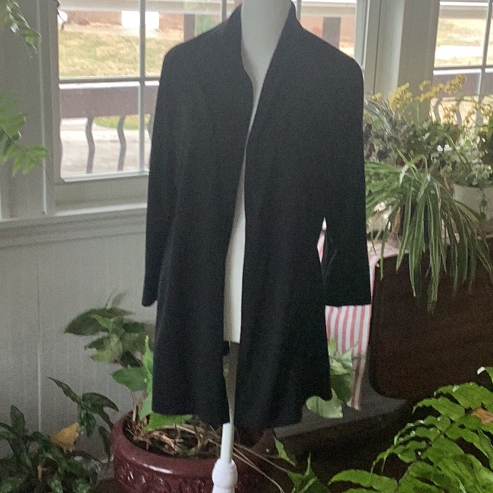 Chic Black Open Front Cardigan